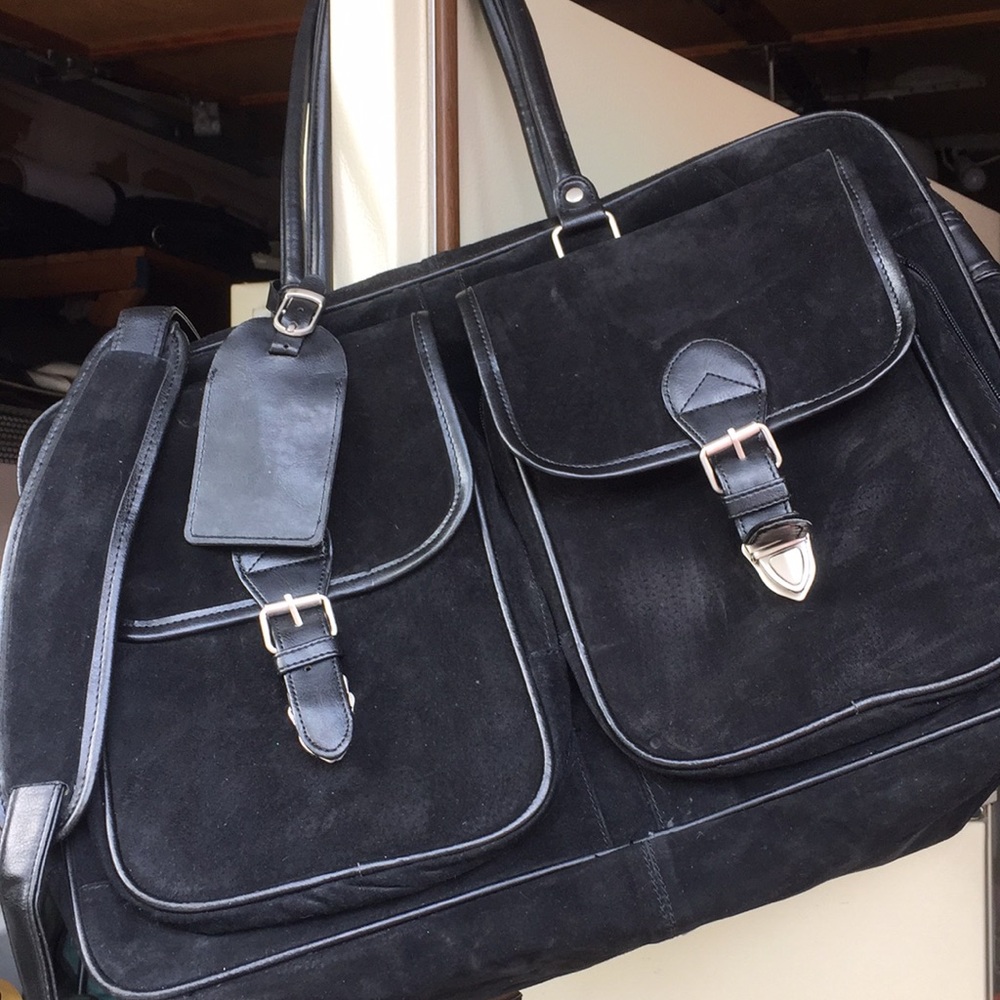 Gorgeous OVERNIGHTER/briefcase. NEW SUEDE & LEATHER laptop briefcase/overnighter